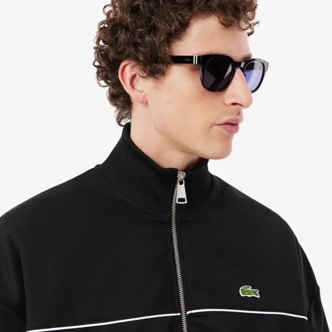 Trim Accent Zipped Sweatshirt