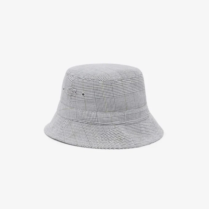 Unisex Double Face Plaid Cotton Bucket Hat