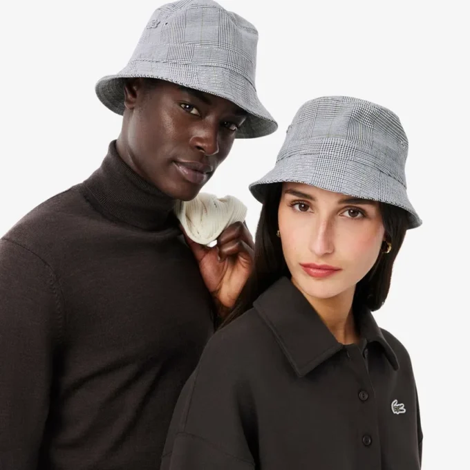 Unisex Double Face Plaid Cotton Bucket Hat