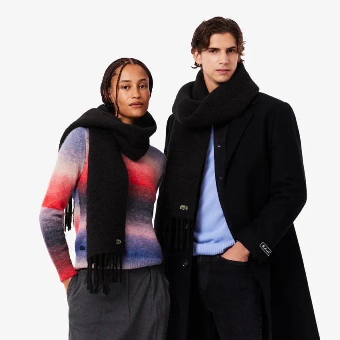 Unisex Fringed Alpaca Wool Scarf