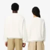 Unisex Loose Fit Badge Accent Fleece Sweatshirt