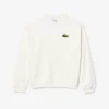 Unisex Loose Fit Badge Accent Fleece Sweatshirt