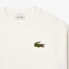 Unisex Loose Fit Badge Accent Fleece Sweatshirt