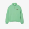 Unisex Loose Fit Badge Accent Half-Zip Sweatshirt