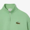 Unisex Loose Fit Badge Accent Half-Zip Sweatshirt