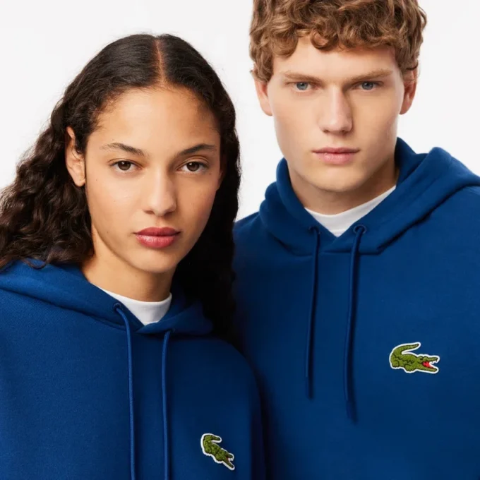 Unisex Loose Fit Badge Accent Hoodie