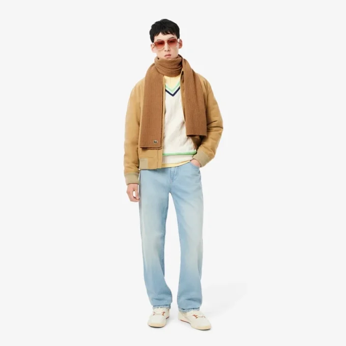 Unisex Ribbed Wool Scarf