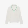 Unisex V-Neck Striped Tennis Sweater