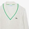Unisex V-Neck Striped Tennis Sweater