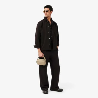 Vertical Leather Monogram Satchel