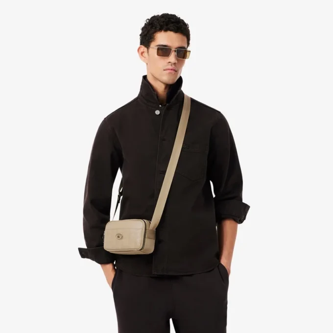 Vertical Leather Monogram Satchel