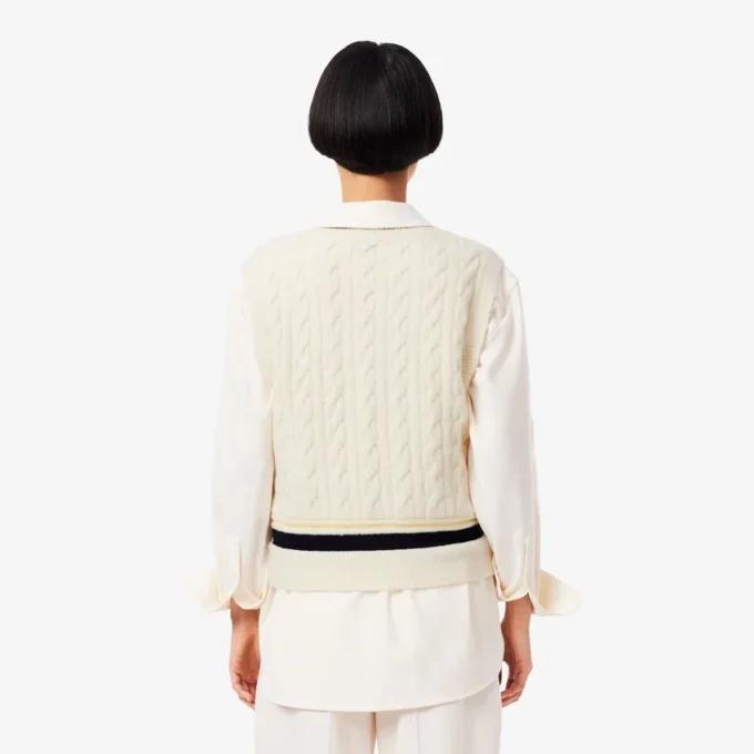 Women’s Cable Knit Wool Sweater Vest