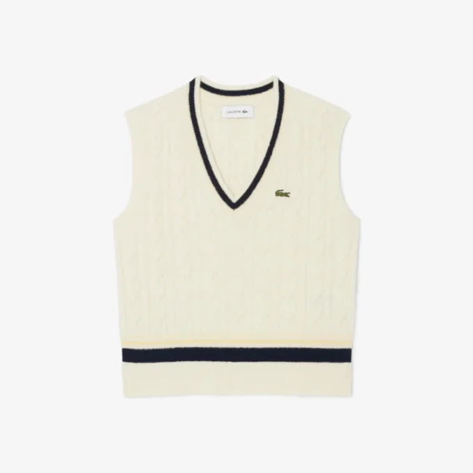 Women’s Cable Knit Wool Sweater Vest