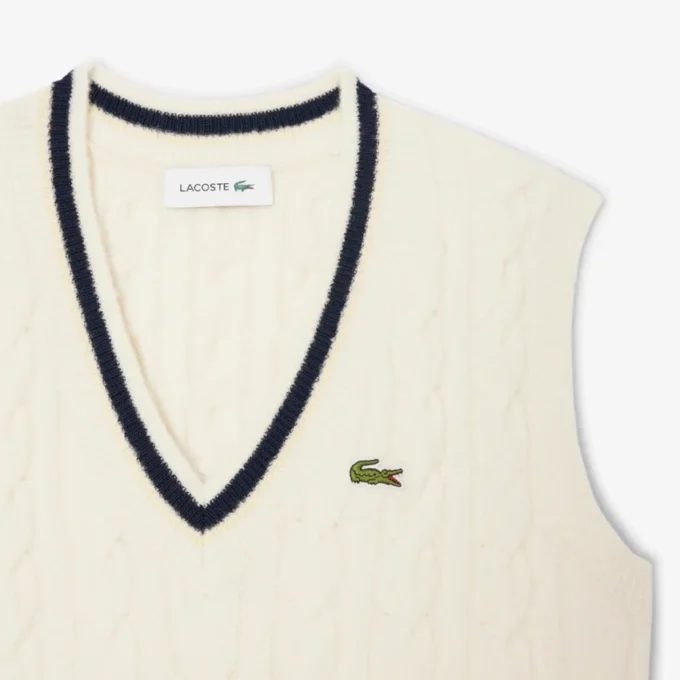 Women’s Cable Knit Wool Sweater Vest