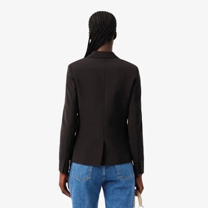 Women’s Embroidered Logo Slim Fit Wool Blazer