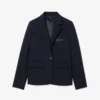 Women’s Embroidered Logo Slim Fit Wool Blazer