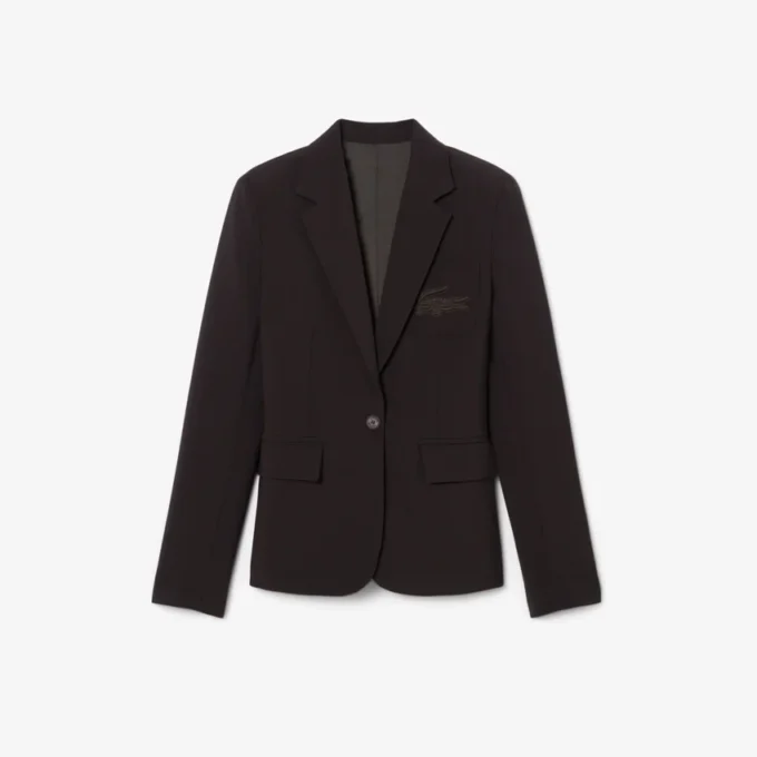 Women’s Embroidered Logo Slim Fit Wool Blazer