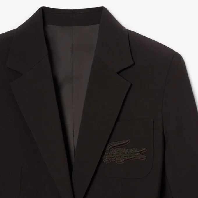 Women’s Embroidered Logo Slim Fit Wool Blazer