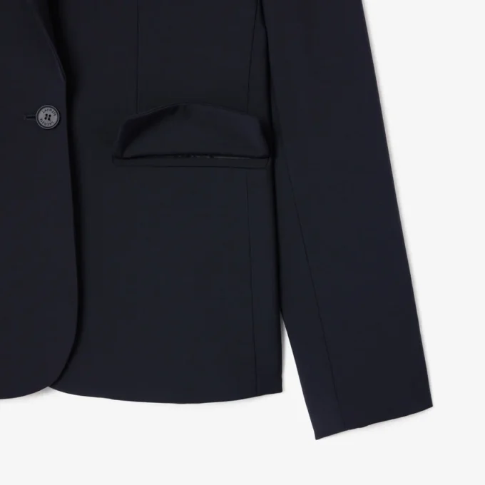 Women’s Embroidered Logo Slim Fit Wool Blazer