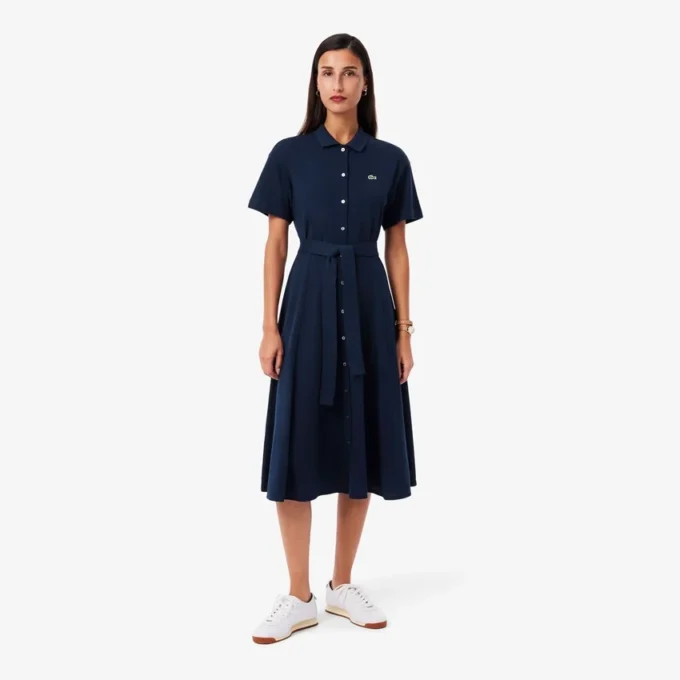 Women’s Flared Mini-Piqua Polo Dress