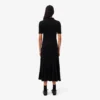 Women’s Fuzzy Ribbed Knit Polo Collar Dress
