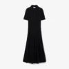 Women’s Fuzzy Ribbed Knit Polo Collar Dress