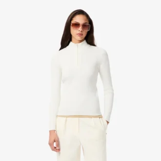 Women’s High-Neck 3D Ribbed Knit Sweater