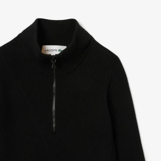 Women’s High-Neck 3D Ribbed Knit Sweater