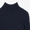Women’s High-Neck Ribbed Knit Merino Wool Sweater