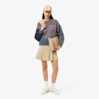 Women’s High-Neck Wool Blend Cable Knit Sweater