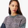 Women’s High-Neck Wool Blend Cable Knit Sweater