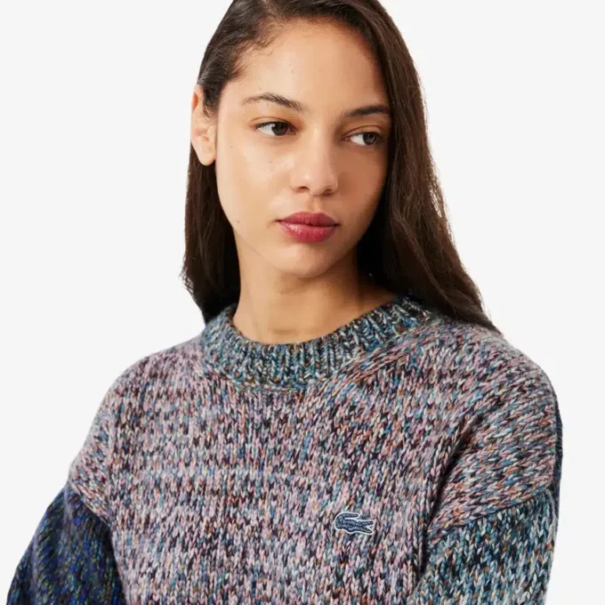Women’s High-Neck Wool Blend Cable Knit Sweater