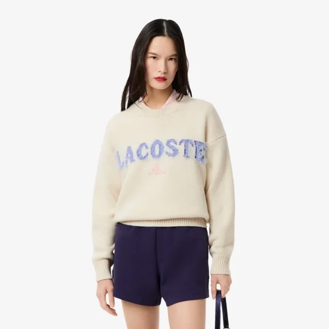 Women’s Intarsia Branded Wool Sweater
