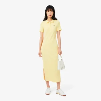 Women’s Long Ribbed Cotton Polo Dress