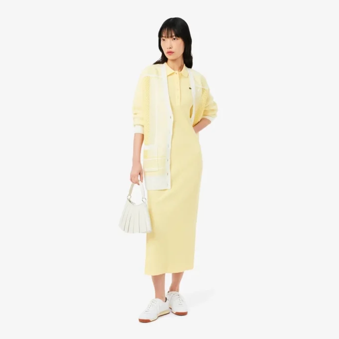 Women’s Long Ribbed Cotton Polo Dress