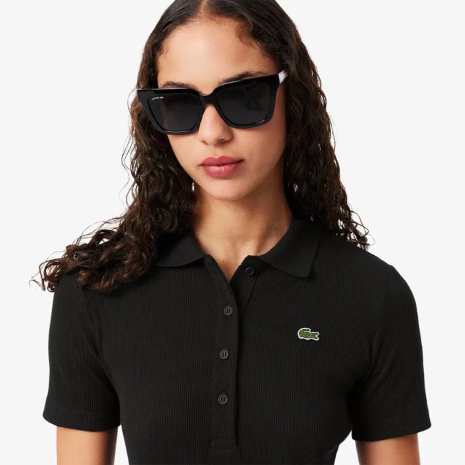 Women’s Long Ribbed Cotton Polo Dress