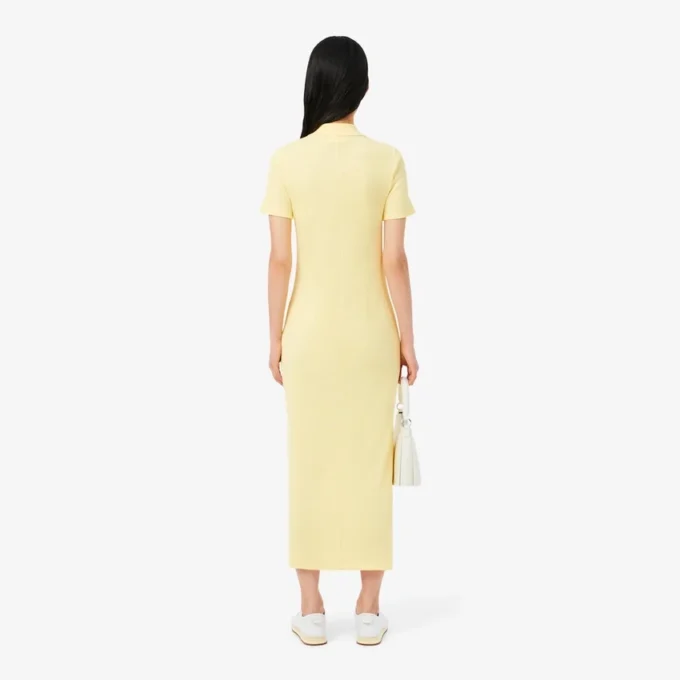 Women’s Long Ribbed Cotton Polo Dress