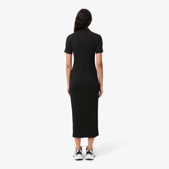 Women’s Long Ribbed Cotton Polo Dress