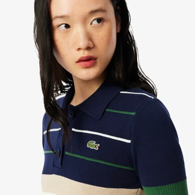 Women’s Made in France Striped Polo Collar Sweater