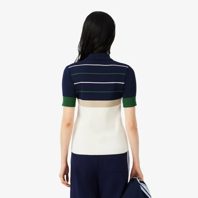 Women’s Made in France Striped Polo Collar Sweater