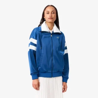 Women’s Oversized Pointelle Stripe Satin Sweatshirt