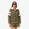 Women’s Oversized Pointelle Stripe Satin Sweatshirt