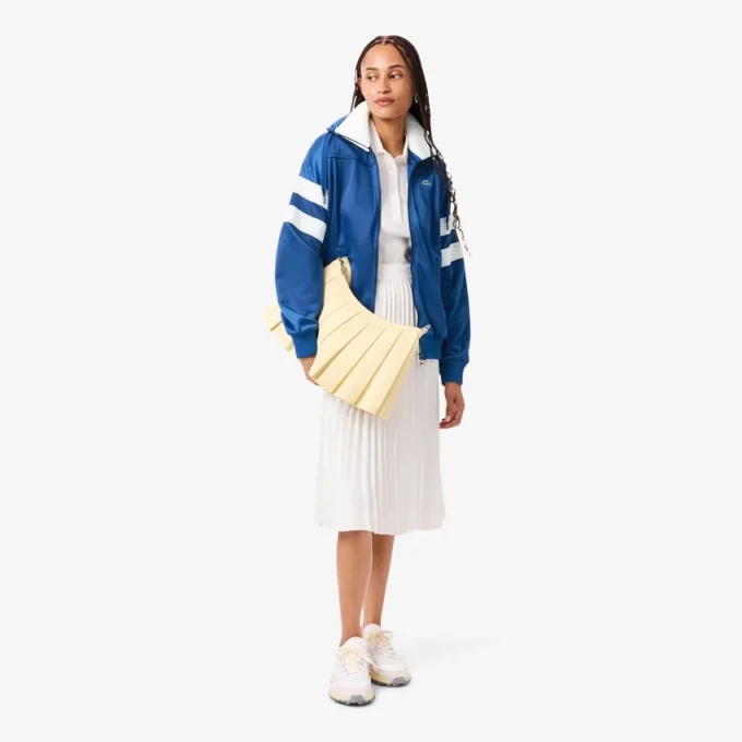 Women’s Oversized Pointelle Stripe Satin Sweatshirt