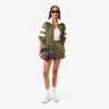 Women’s Oversized Pointelle Stripe Satin Sweatshirt