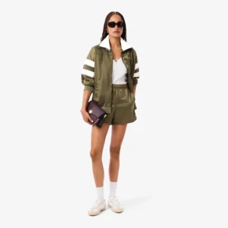Women’s Oversized Pointelle Stripe Satin Sweatshirt
