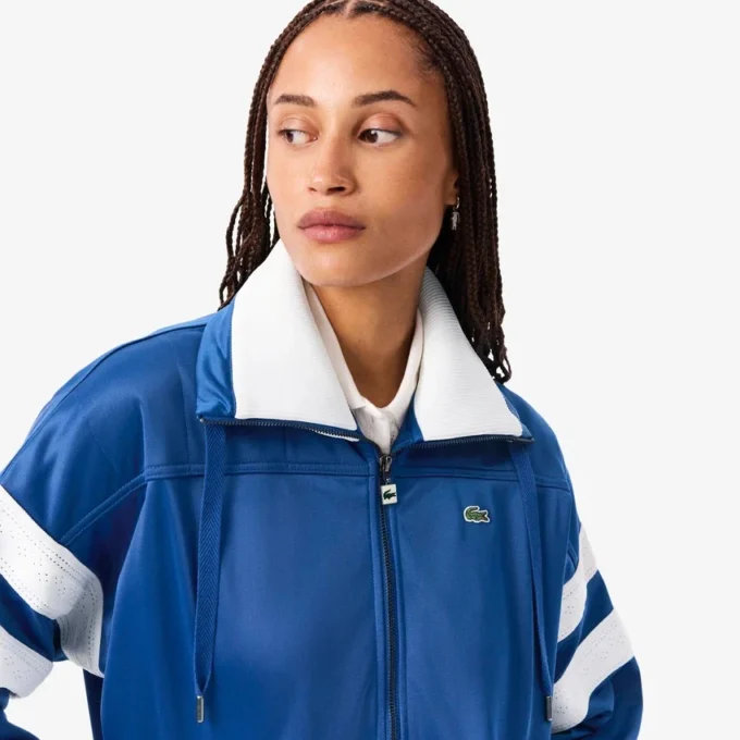 Women’s Oversized Pointelle Stripe Satin Sweatshirt