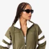 Women’s Oversized Pointelle Stripe Satin Sweatshirt
