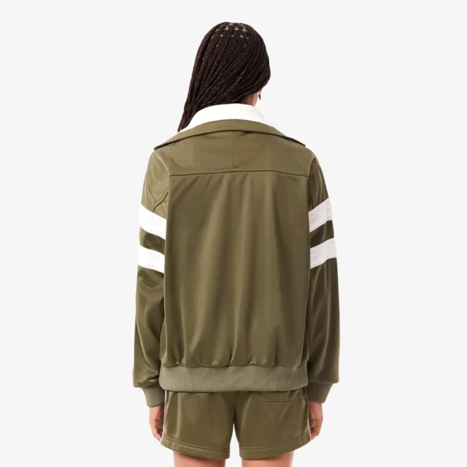 Women’s Oversized Pointelle Stripe Satin Sweatshirt