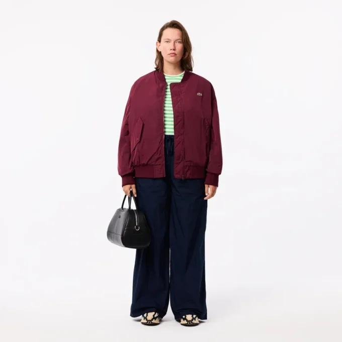 Women’s Oversized Ribbed Cuff Bomber Jacket