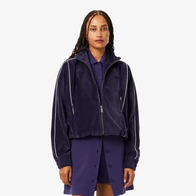Women’s Oversized Zip-Up Velour Sweatshirt
